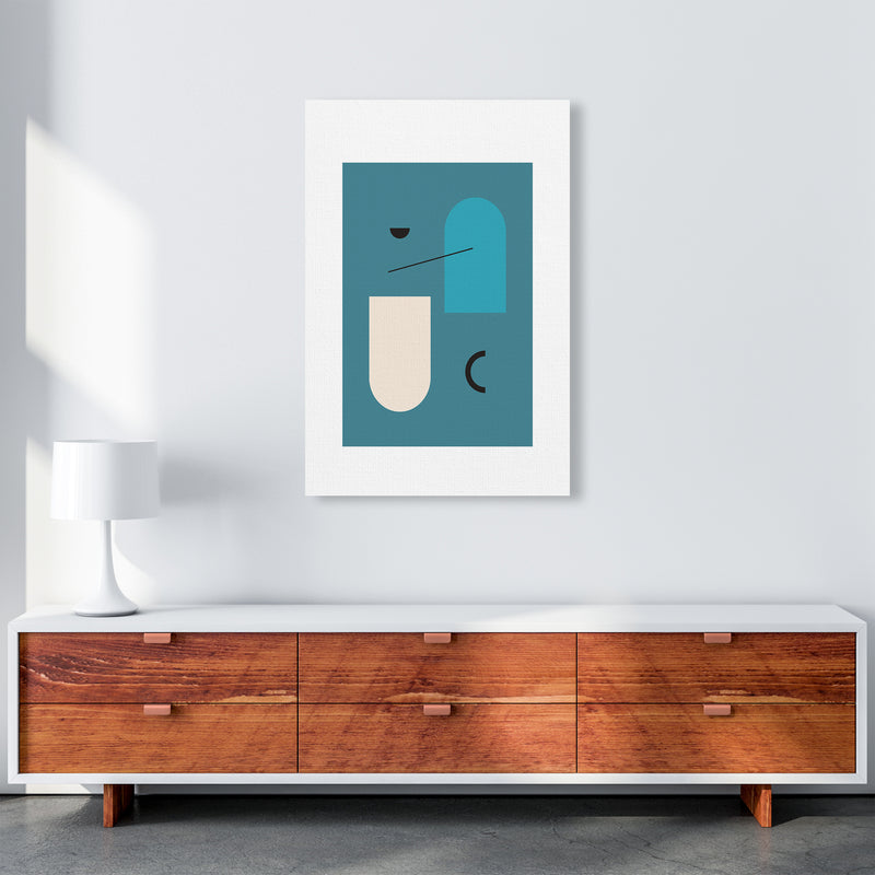 Mita Teal Abstract N4  Art Print by Pixy Paper A1 Canvas