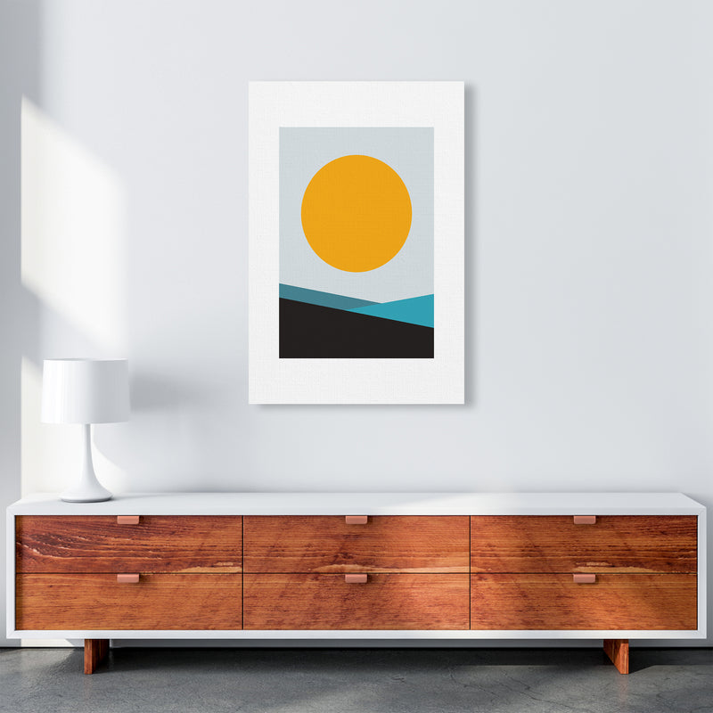 Mita Teal Big Sun N6  Art Print by Pixy Paper A1 Canvas