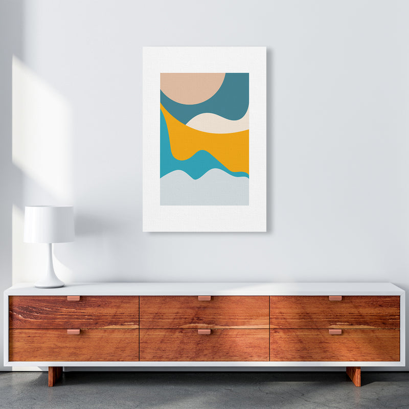Mita Teal Dunes N14  Art Print by Pixy Paper A1 Canvas