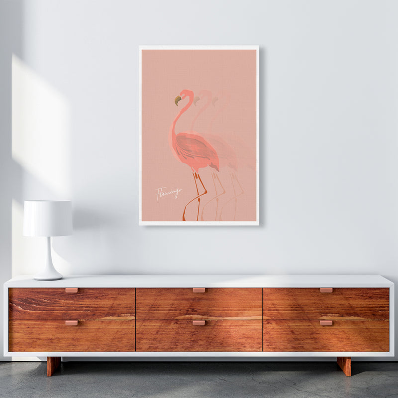 Flamingo Shadow Art Print by Pixy Paper A1 Canvas