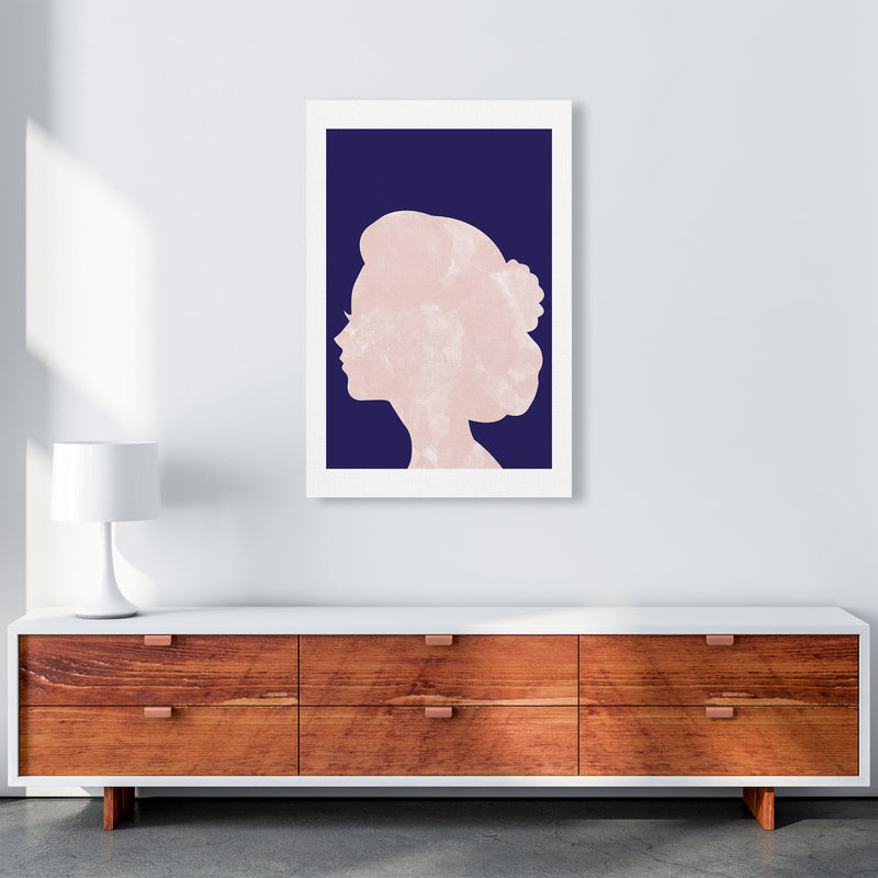 Marble Head Navy  Art Print by Pixy Paper A1 Canvas