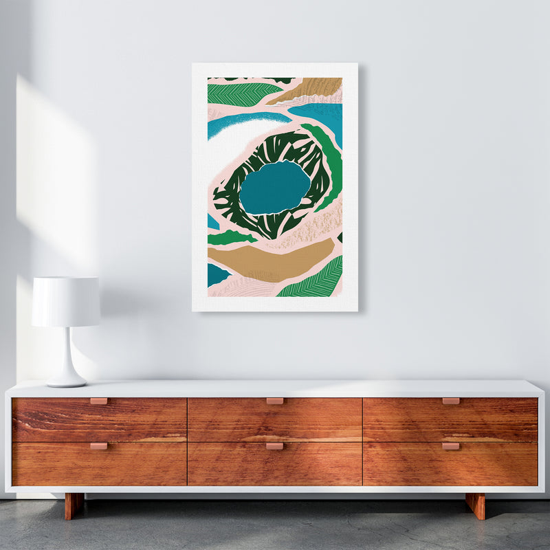 Blue Lake Jungle Abstract  Art Print by Pixy Paper A1 Canvas