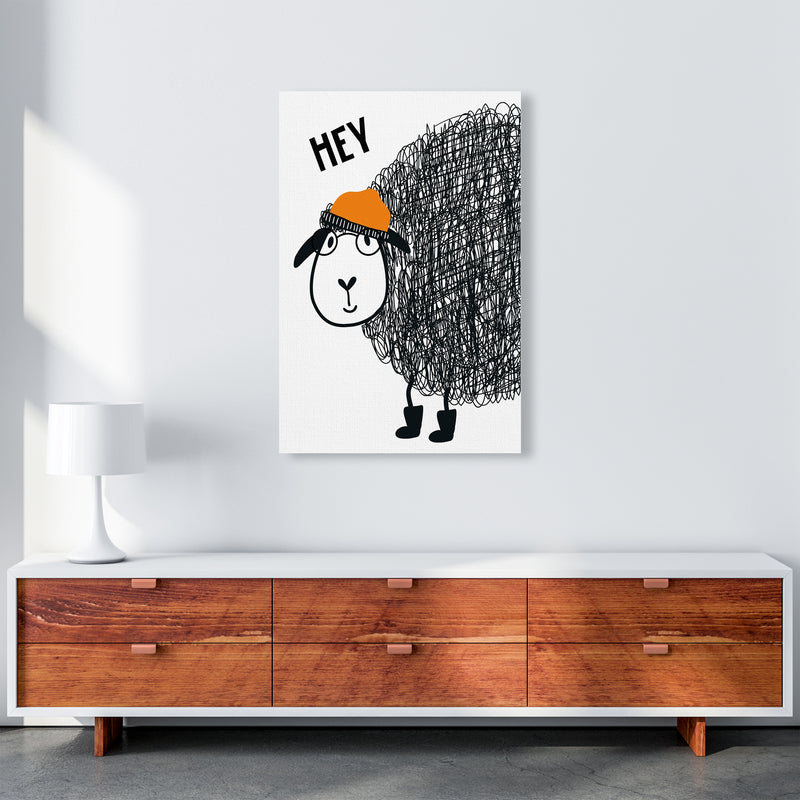 Hey Sheep Animal  Art Print by Pixy Paper A1 Canvas