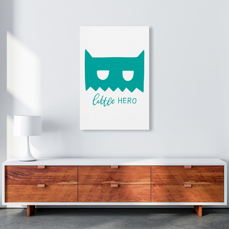 Little Hero Mask Teal Super Scandi  Art Print by Pixy Paper A1 Canvas