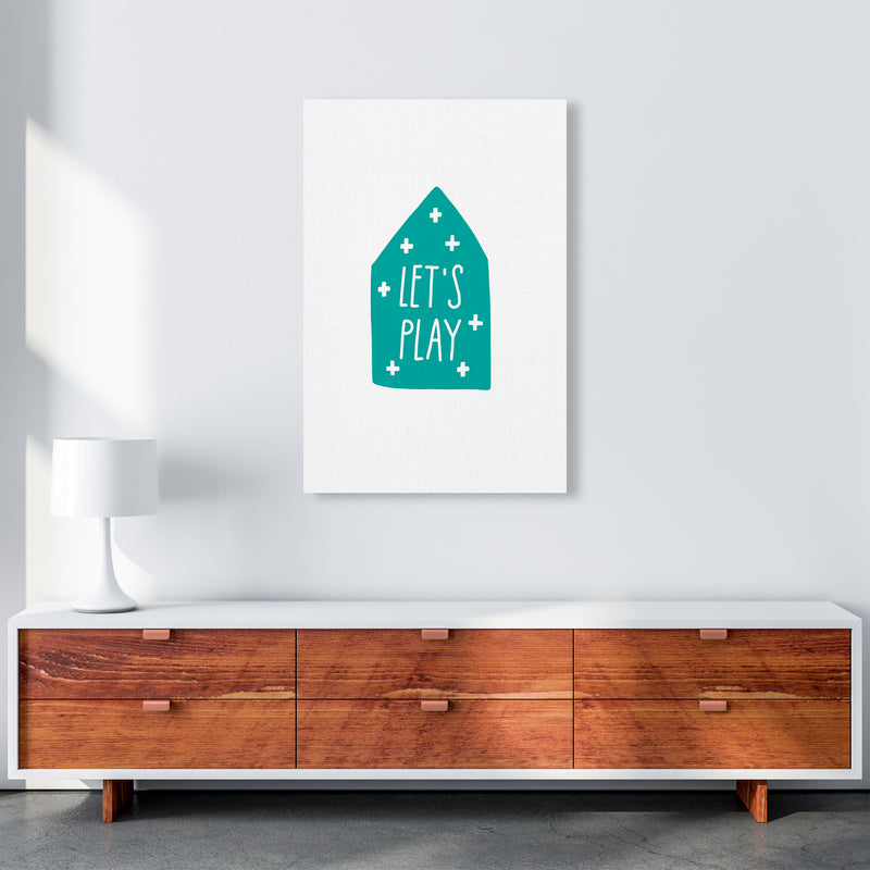 Let'S Play House Teal Super Scandi  Art Print by Pixy Paper A1 Canvas