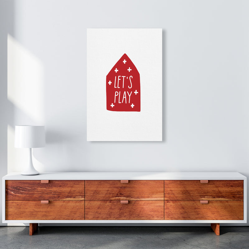 Let'S Play House Red Super Scandi  Art Print by Pixy Paper A1 Canvas
