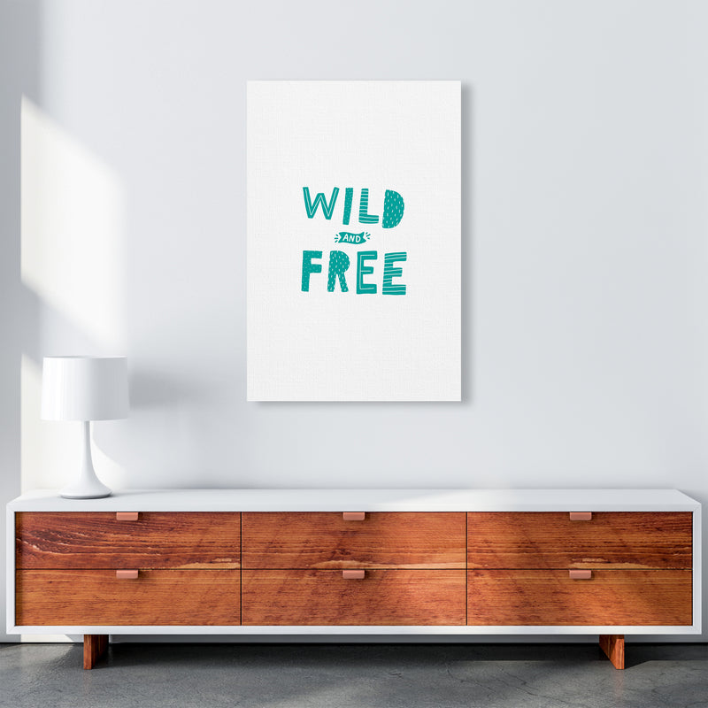 Wild And Free Teal Super Scandi  Art Print by Pixy Paper A1 Canvas