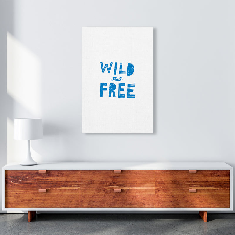 Wild And Free Blue Super Scandi  Art Print by Pixy Paper A1 Canvas
