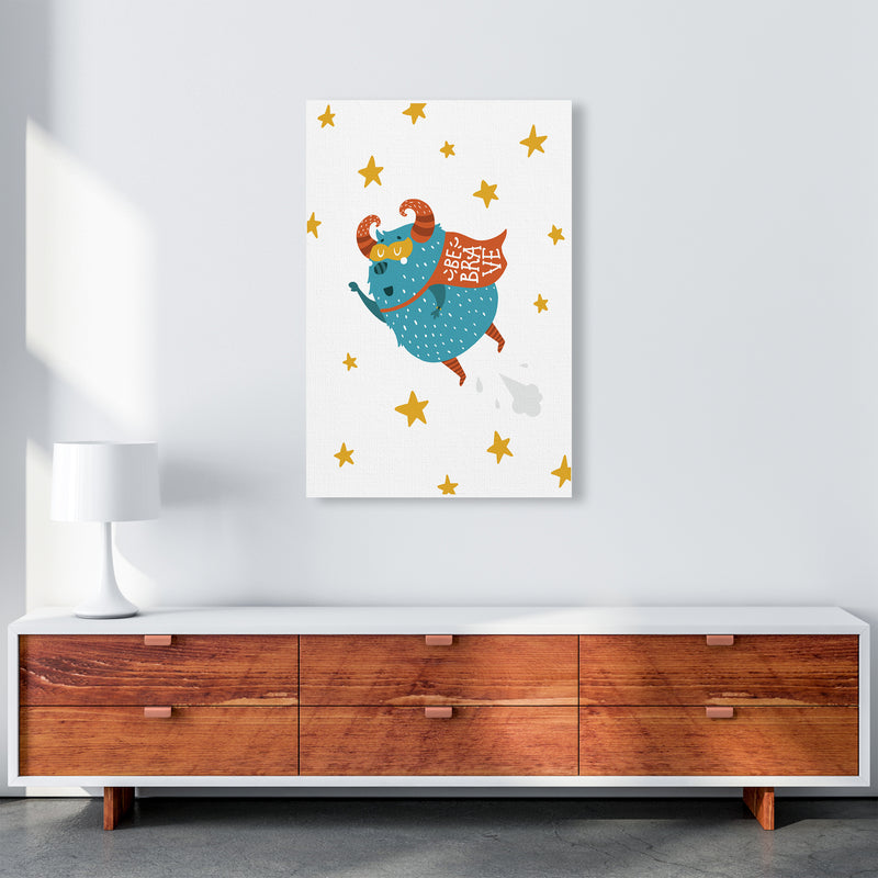 Little Monsters Flying Be Brave  Art Print by Pixy Paper A1 Canvas