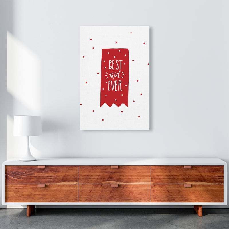 Best Kid Ever Red Super Scandi  Art Print by Pixy Paper A1 Canvas
