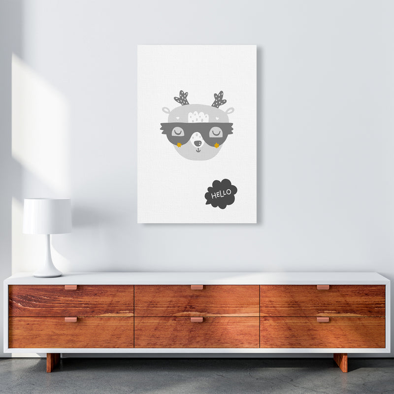 Hello Animal Super Scandi Grey  Art Print by Pixy Paper A1 Canvas