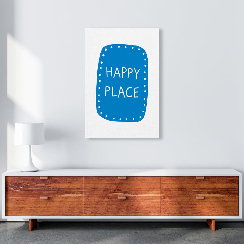 Happy Place Blue Super Scandi  Art Print by Pixy Paper A1 Canvas