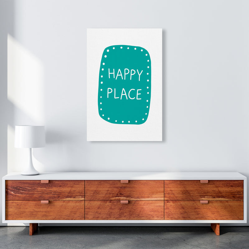 Happy Place Teal Super Scandi  Art Print by Pixy Paper A1 Canvas