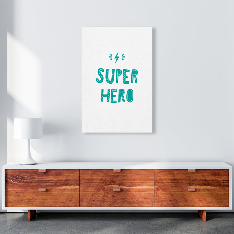 Super Hero Teal Super Scandi  Art Print by Pixy Paper A1 Canvas