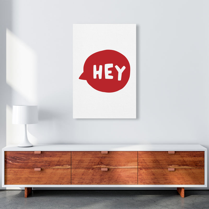 Hey Bubble Red Super Scandi  Art Print by Pixy Paper A1 Canvas