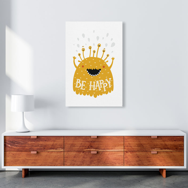 Little Monsters Be Happy  Art Print by Pixy Paper A1 Canvas