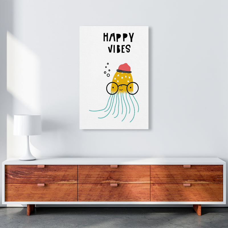 Happy Vibes Animal Pop  Art Print by Pixy Paper A1 Canvas