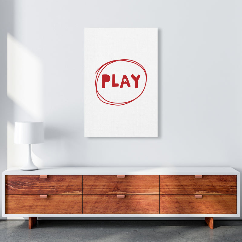 Play Red Super Scandi  Art Print by Pixy Paper A1 Canvas