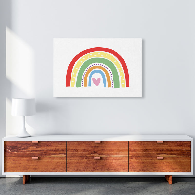 Rainbow With Heart  Art Print by Pixy Paper A1 Canvas