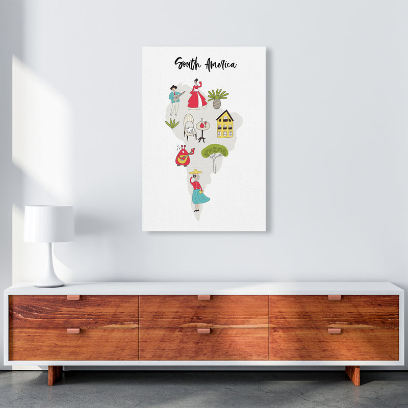 South America Map  Art Print by Pixy Paper A1 Canvas