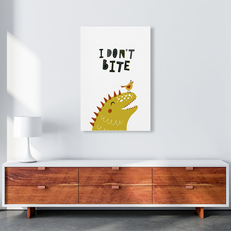 I Don'T Bite Dino  Art Print by Pixy Paper A1 Canvas