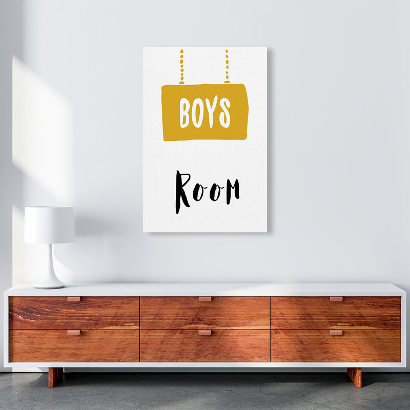 Boys Room Mustard  Art Print by Pixy Paper A1 Canvas