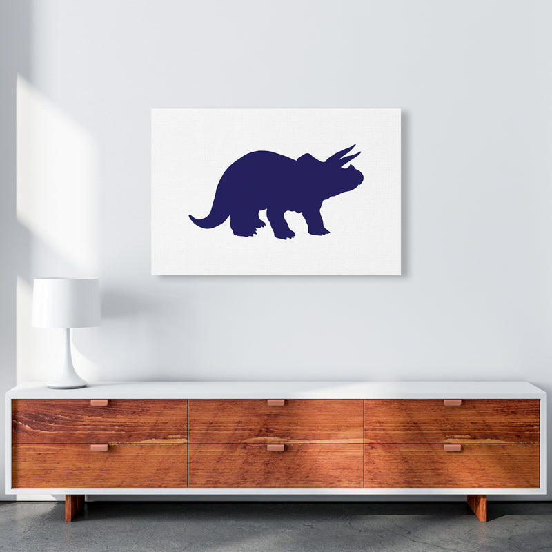 Triceratops Navy  Art Print by Pixy Paper A1 Canvas