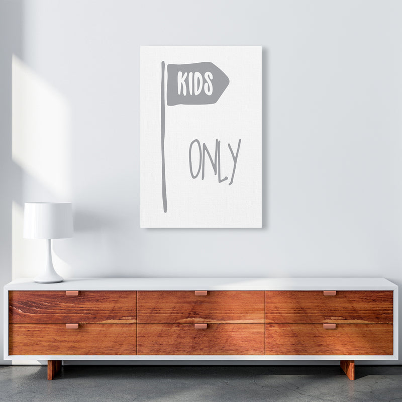 Kids Only Grey  Art Print by Pixy Paper A1 Canvas