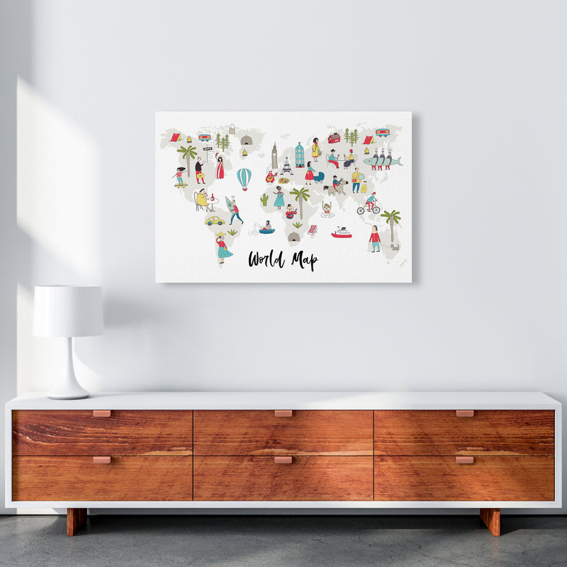 World Map  Art Print by Pixy Paper A1 Canvas