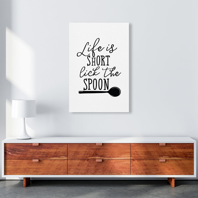 Life Is Short Lick The Spoon  Art Print by Pixy Paper A1 Canvas