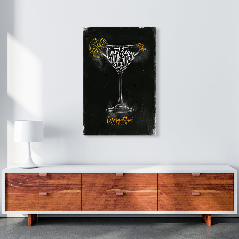 Cosmopolitan Cocktail Black  Art Print by Pixy Paper A1 Canvas