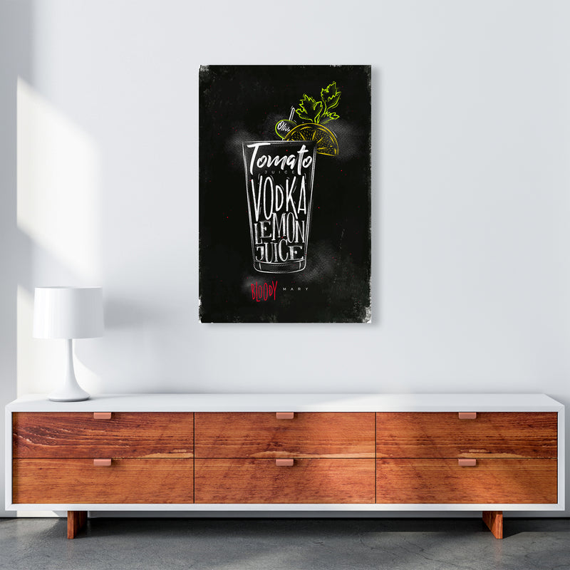 Bloody Mary Cocktail Black  Art Print by Pixy Paper A1 Canvas