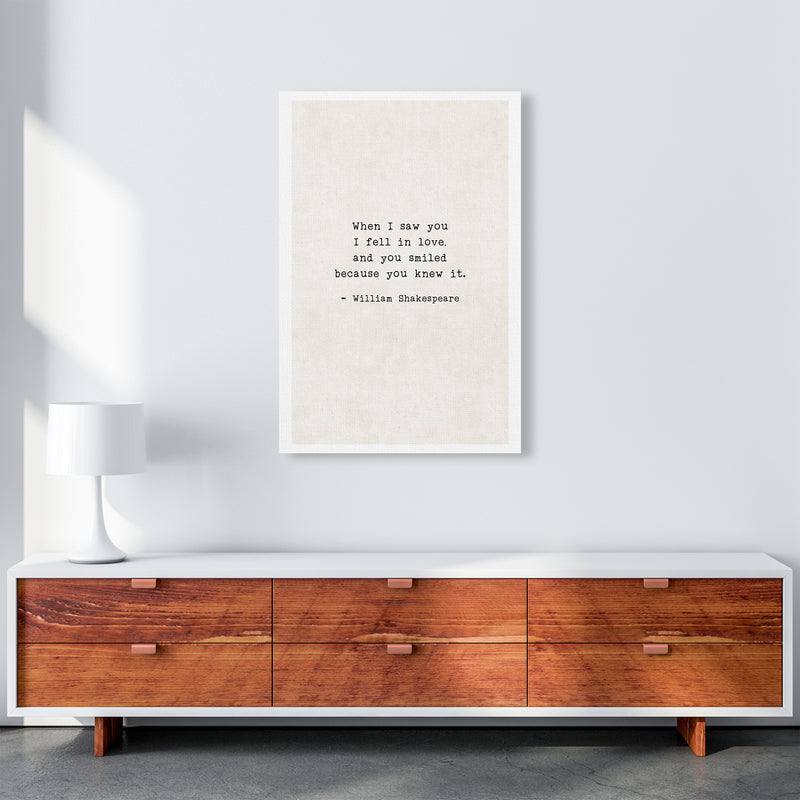 When I Saw You - Shakespeare  Art Print by Pixy Paper A1 Canvas