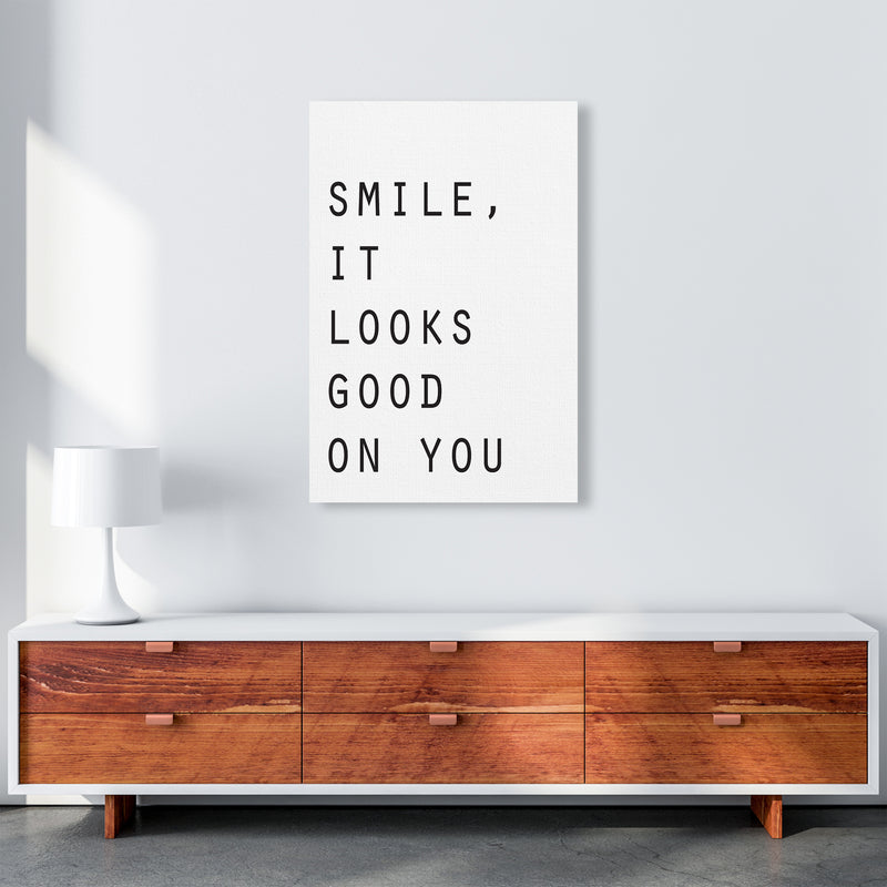 Smile It Looks Good On You  Art Print by Pixy Paper A1 Canvas