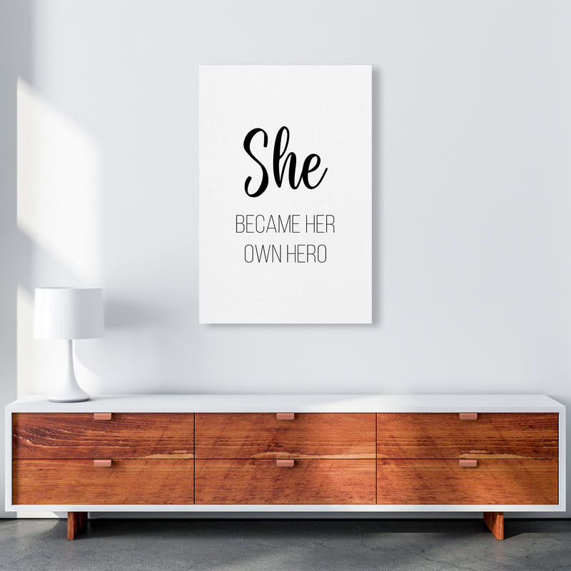 She Became Her Own Hero  Art Print by Pixy Paper A1 Canvas