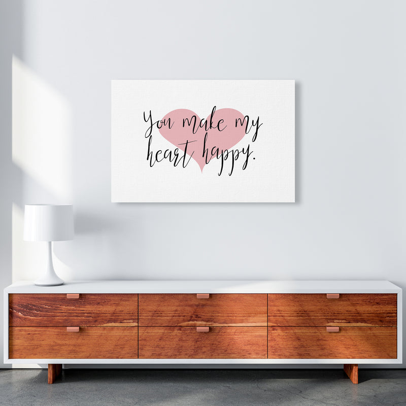 You Make My Heart Happy  Art Print by Pixy Paper A1 Canvas