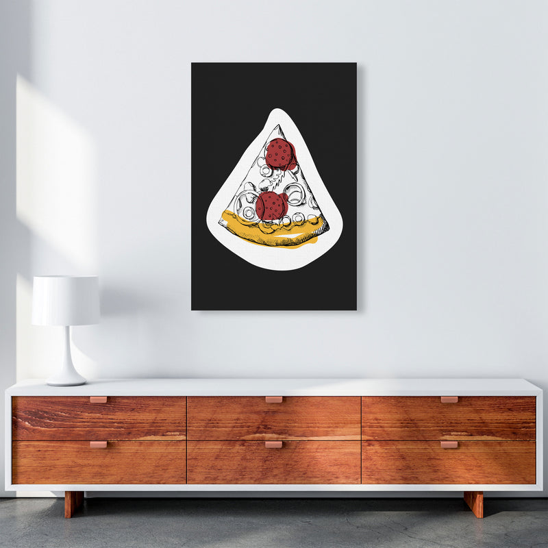 Kitchen Pop Pizza Off Black Art Print by Pixy Paper A1 Canvas