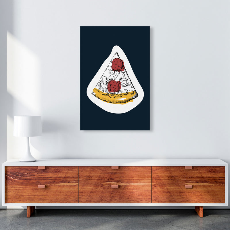 Kitchen Pop Pizza Navy Art Print by Pixy Paper A1 Canvas