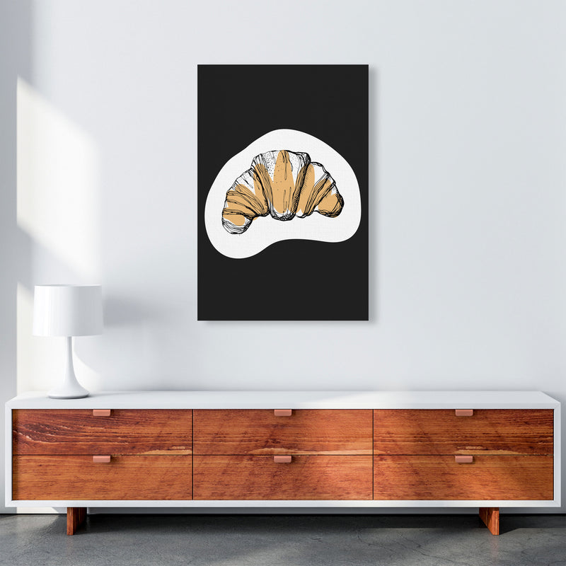Kitchen Pop Croissant Off Black Art Print by Pixy Paper A1 Canvas