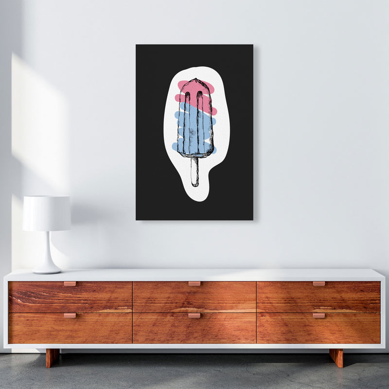 Kitchen Pop Ice Lolly Off Black Art Print by Pixy Paper A1 Canvas