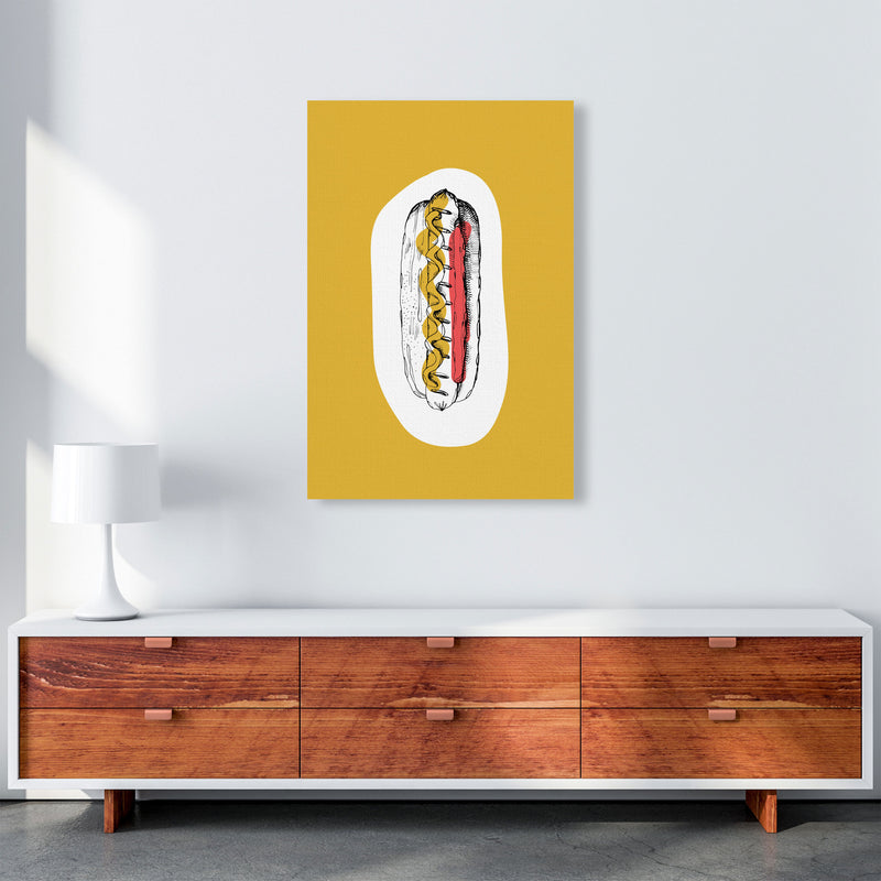 Kitchen Pop Hot Dog Mustard Art Print by Pixy Paper A1 Canvas