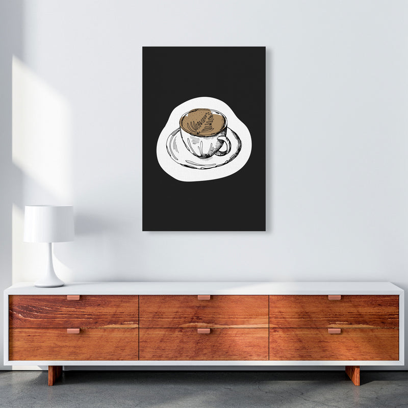 Kitchen Pop Coffee Off Black Art Print by Pixy Paper A1 Canvas