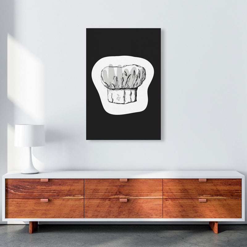 Kitchen Pop Chef's Hat Off Black Art Print by Pixy Paper A1 Canvas