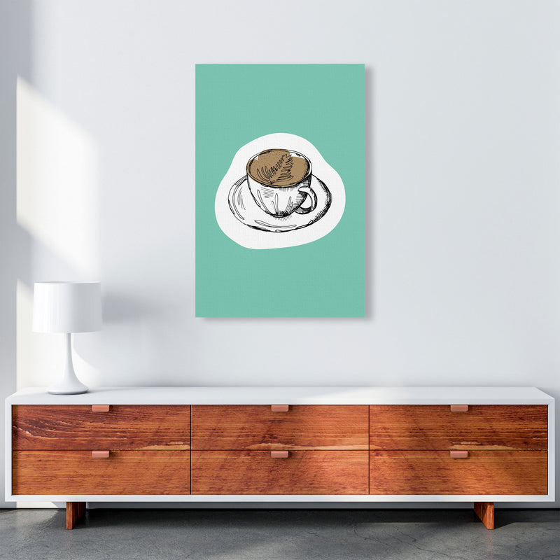 Kitchen Pop Coffee Mint Art Print by Pixy Paper A1 Canvas