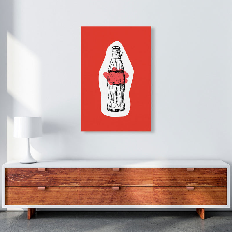 Kitchen Pop Cola Red Art Print by Pixy Paper A1 Canvas