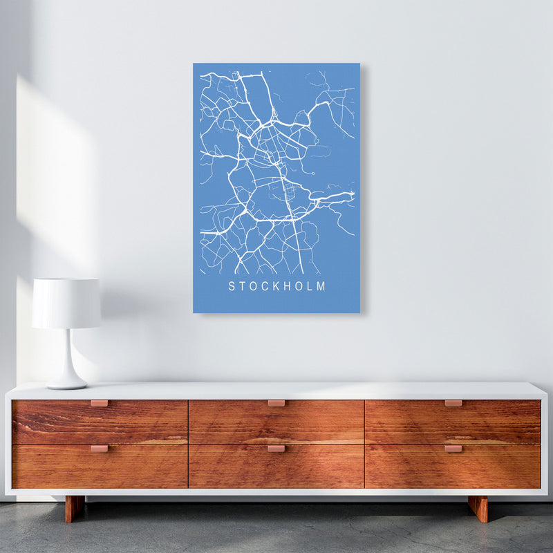 Stockholm Map Blueprint Art Print by Pixy Paper A1 Canvas