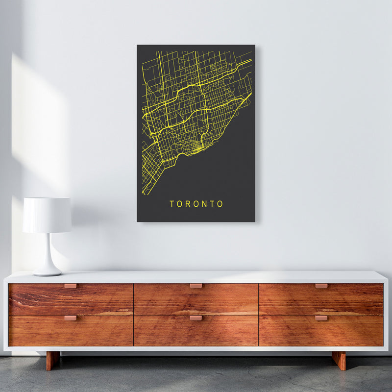 Toronto Map Neon Art Print by Pixy Paper A1 Canvas