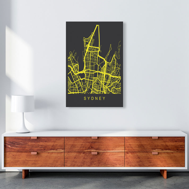 Sydney Map Neon Art Print by Pixy Paper A1 Canvas