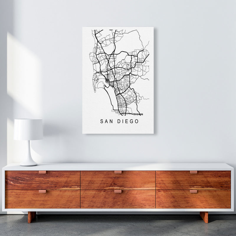 San Diego Map Art Print by Pixy Paper A1 Canvas