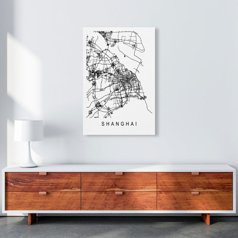 Shanghai Map Art Print by Pixy Paper A1 Canvas